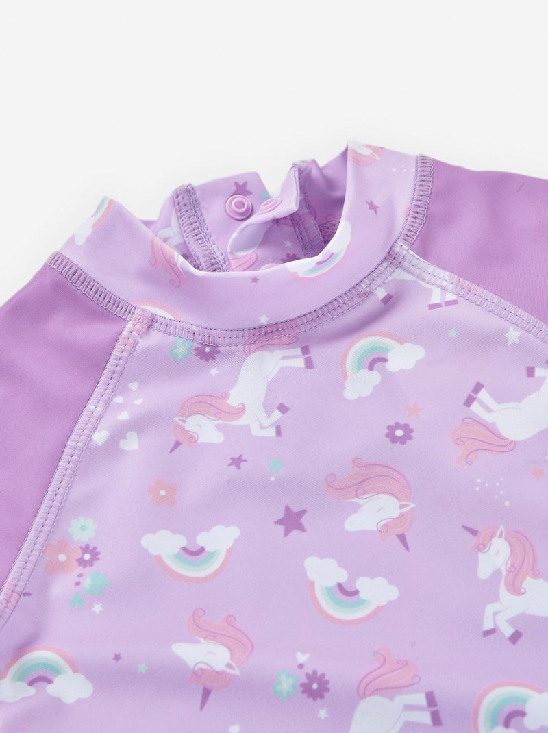 T-shirt de Bain avec Motif Mauve - Kiabi