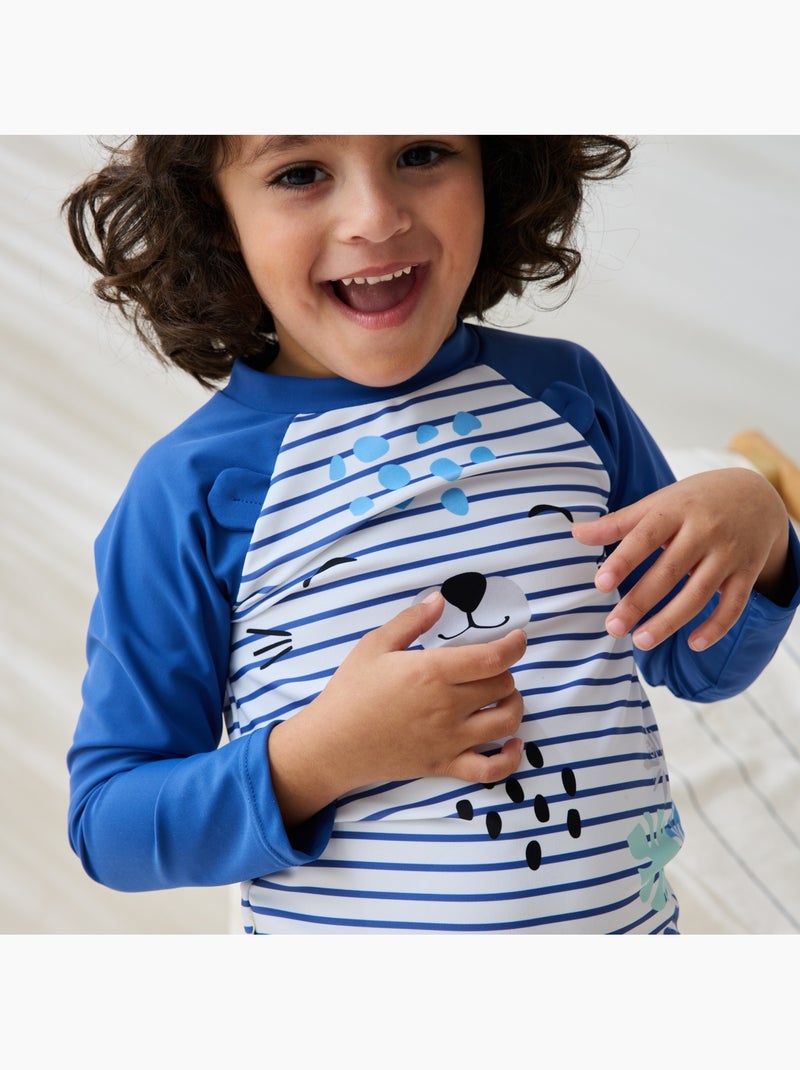 T-shirt de bain bébé protection UV Brasilia Bleu - Kiabi