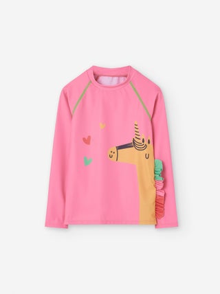 T-shirt de Bain en Lycra avec Volants