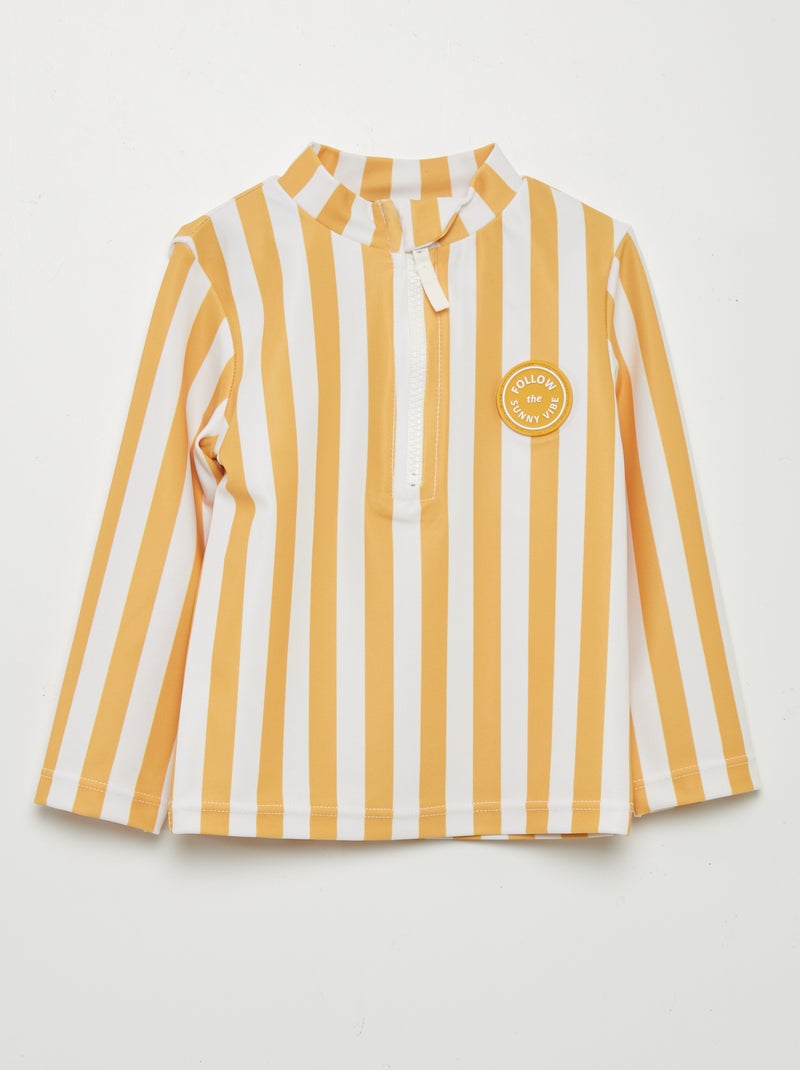 T-shirt de bain rayé Jaune - Kiabi