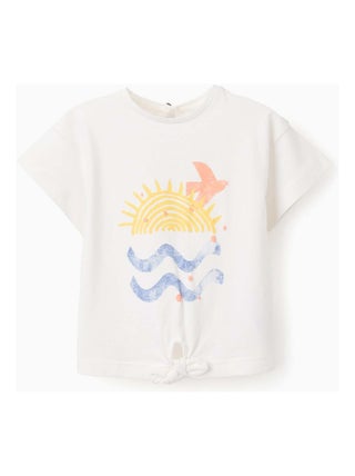 T-shirt de Coton avec Noeud