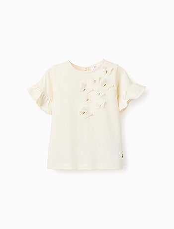 T-shirt de Coton avec Papillons 3D
