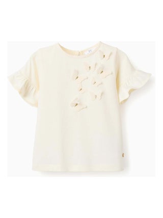 T-shirt de Coton avec Papillons 3D