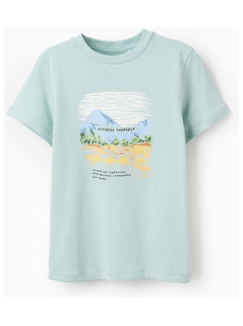 T-shirt de Coton Bleu clair - Kiabi