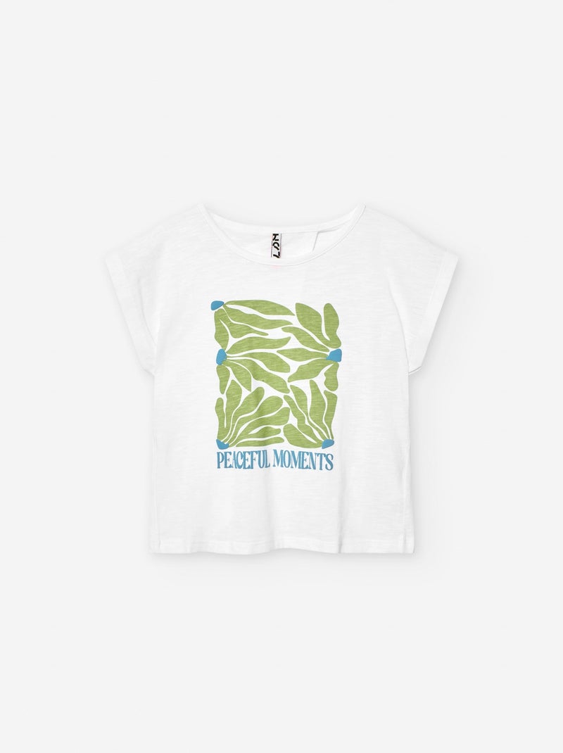 T-shirt de Coton Imprimé Blanc - Kiabi