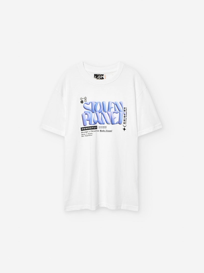 T-shirt de Coton Imprimé Blanc - Kiabi
