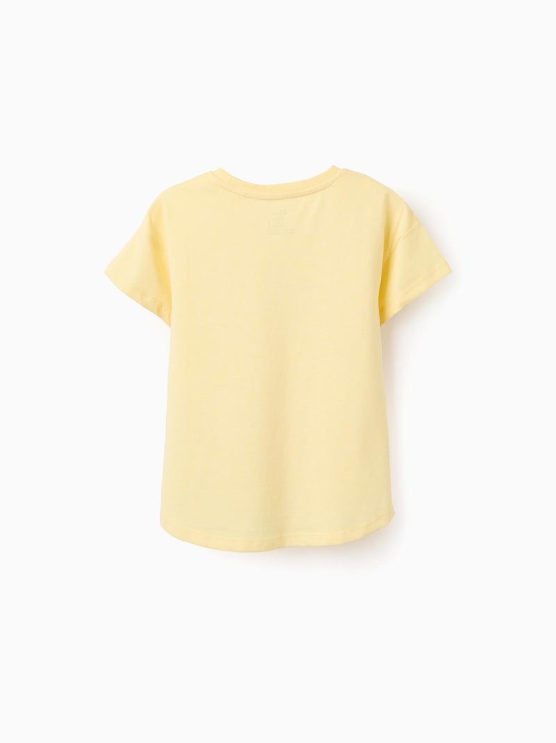 T-shirt de Coton Imprimé Jaune clair - Kiabi