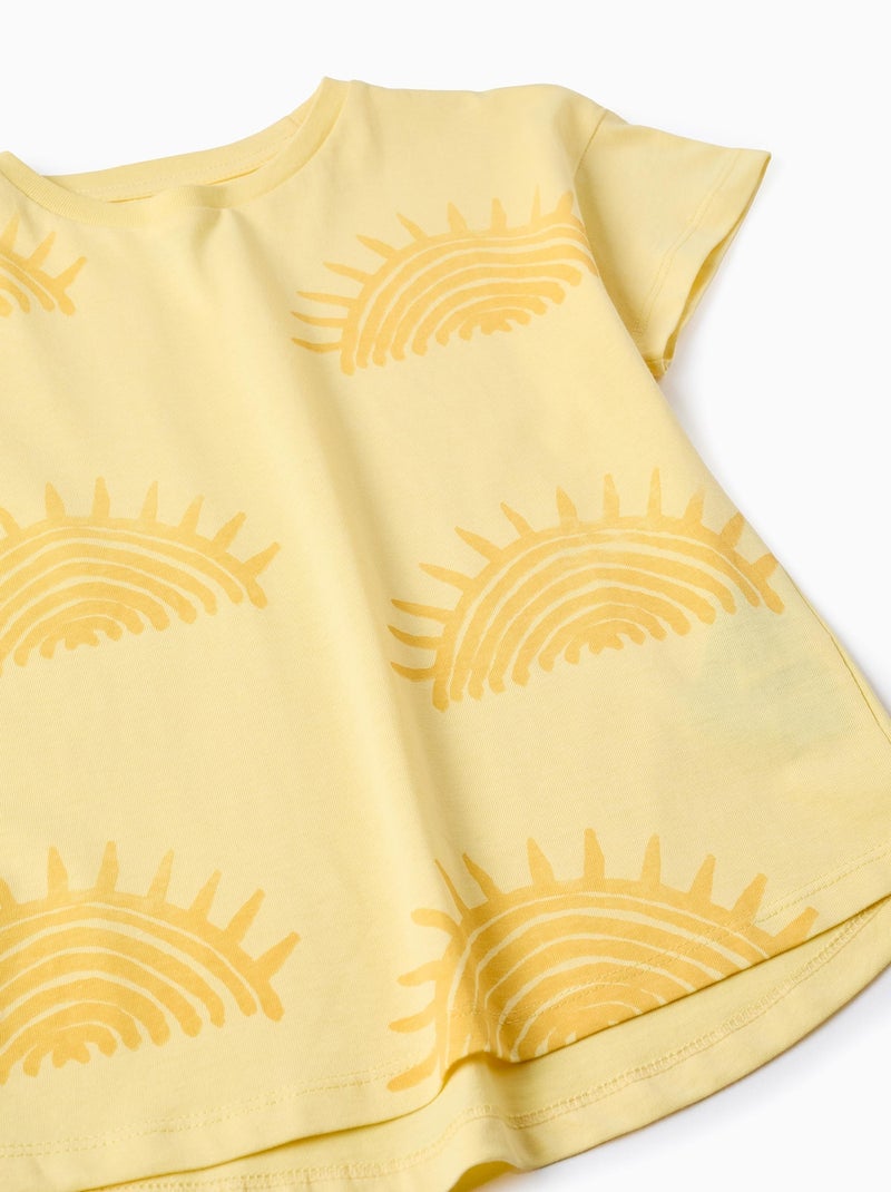 T-shirt de Coton Imprimé Jaune clair - Kiabi