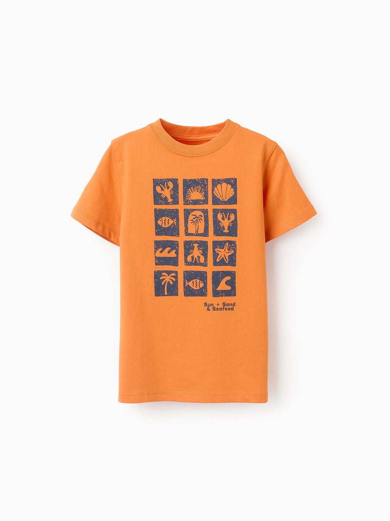 T-shirt de Coton Orange clair - Kiabi