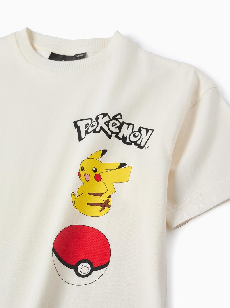 T-shirt de Coton Pokémon Blanc - Kiabi