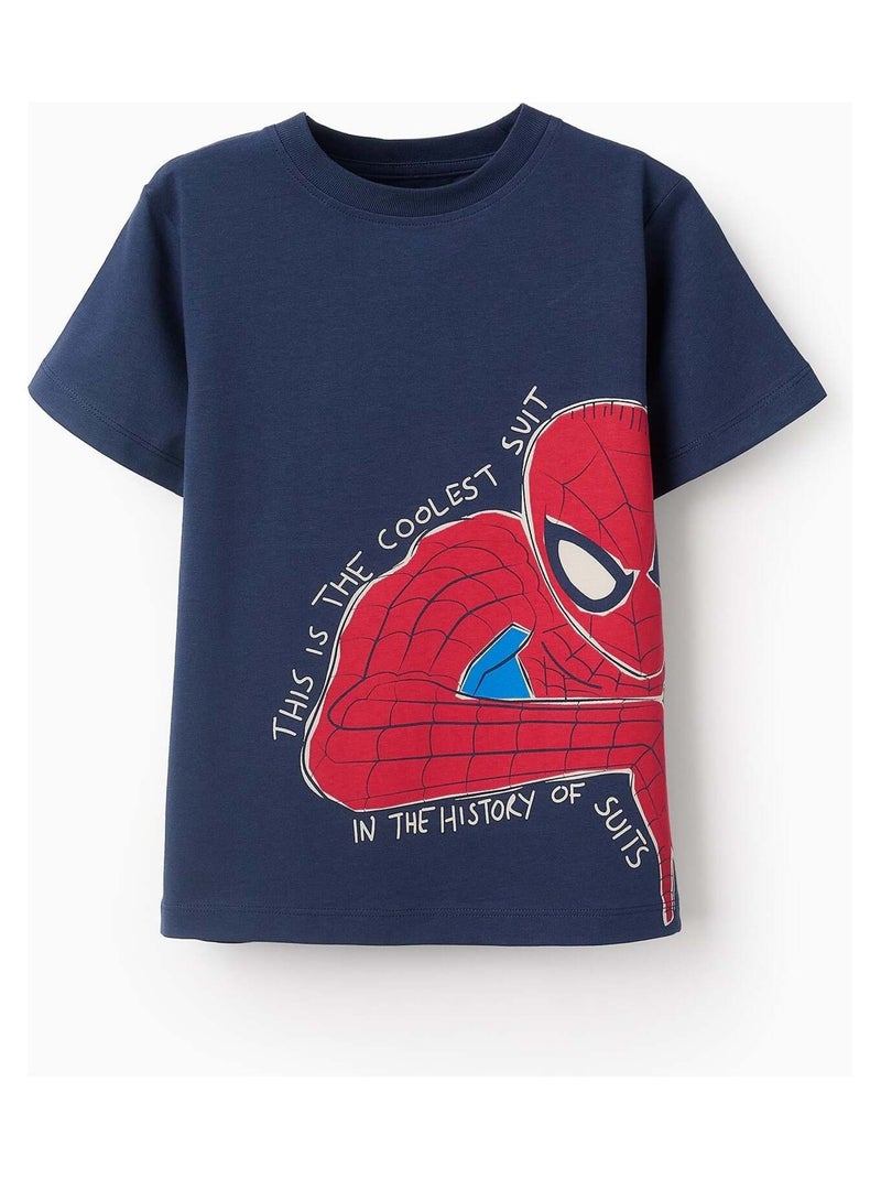 T-Shirt de Coton 'Spider-Man' Blanc - Kiabi