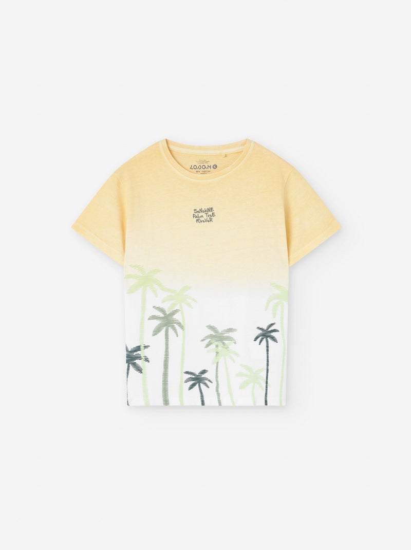 T-shirt de Coton Tie Dye Jaune clair - Kiabi