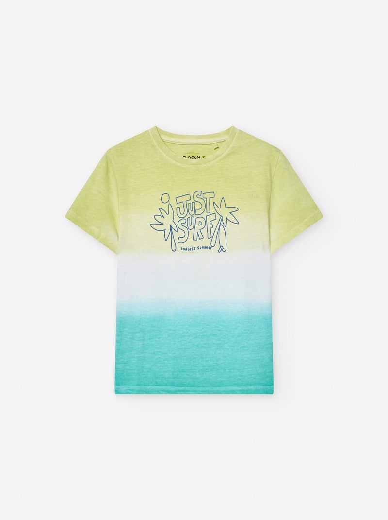 T-shirt de Coton Tie Dye Vert clair - Kiabi