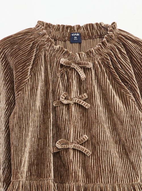 T-shirt de fête texturé avec nœud uni - Kiabi