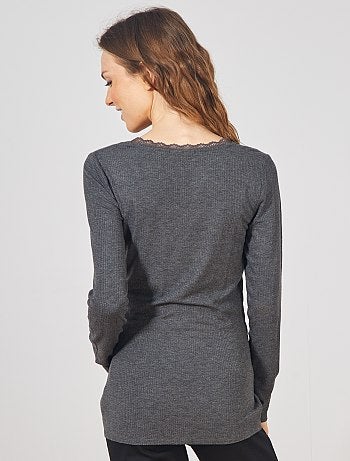 T-shirt de grossesse côtelé - Kiabi