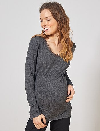 T-shirt de grossesse côtelé - Kiabi