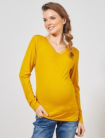 T-shirt de grossesse côtelé - Kiabi