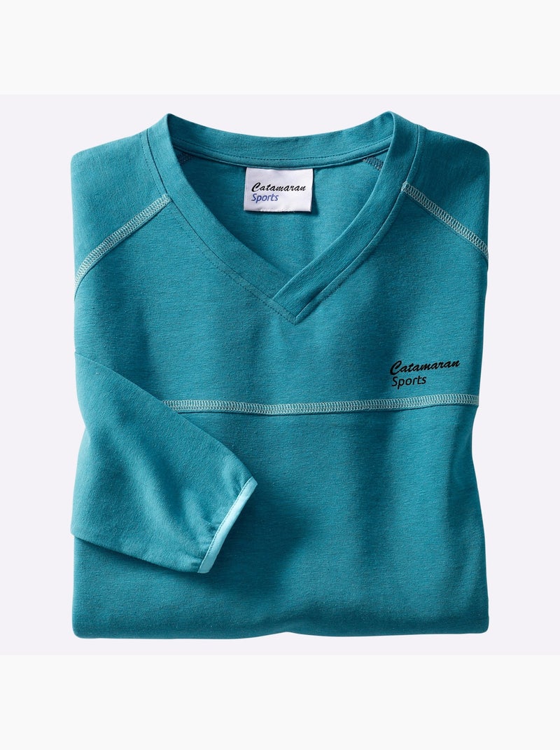 T-shirt de loisirs 46% coton - taille standard - witt Bleu topaze - Kiabi