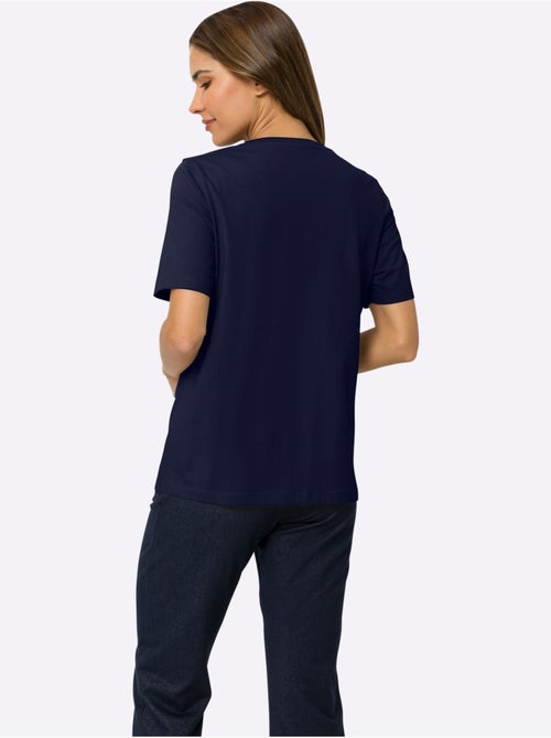 T-shirt de loisirs à encolure ronde avec imprimé brillant - Taille standard - Moda Vilona - Kiabi T-shirt de loisirs à encolure ronde avec imprimé brillant - Taille standard - Moda Vilona - Kiabi