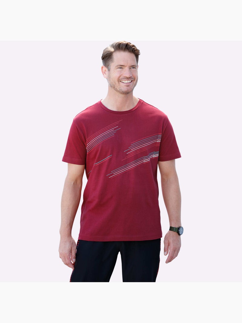 T-shirt de loisirs imprimé graphique - taille standard - moda vilona Cerise - Kiabi