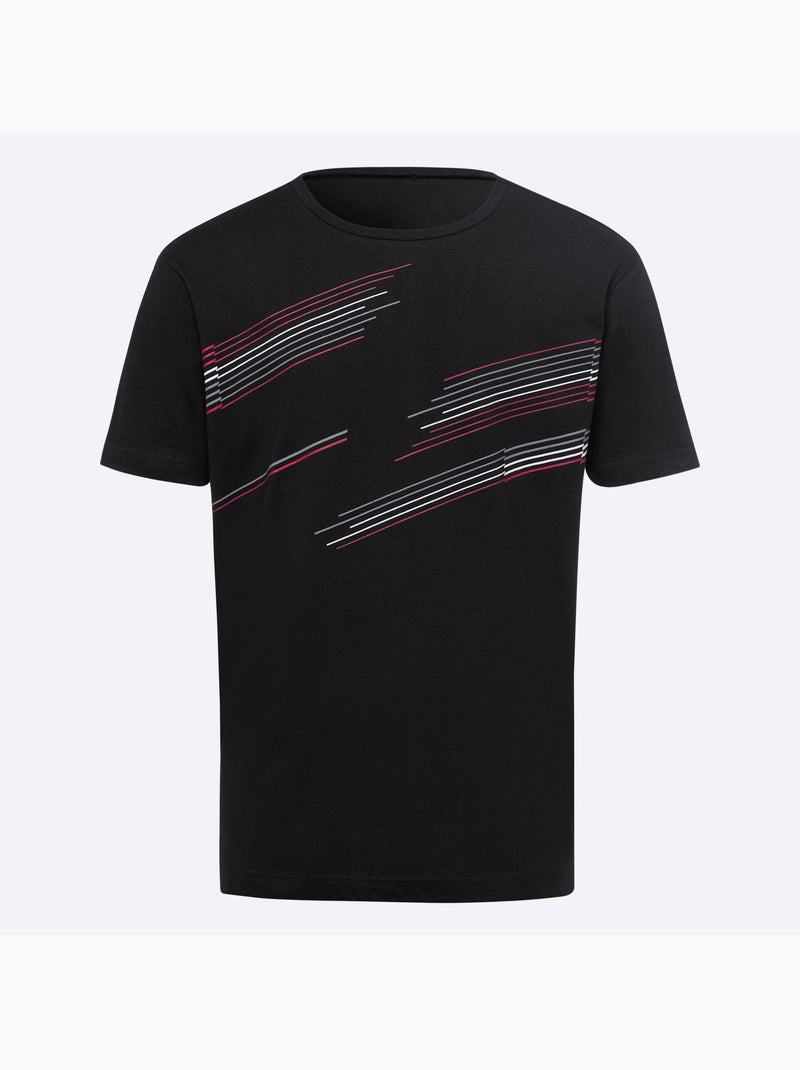 T-shirt de loisirs imprimé graphique - taille standard - moda vilona Noir - Kiabi