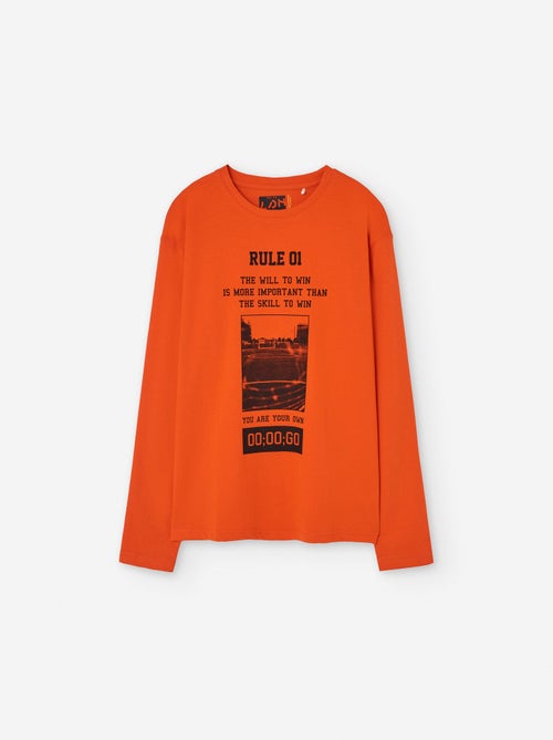 T-shirt de Manches Longues en Coton - Kiabi