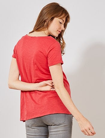 T-shirt de maternité à broderie anglaise - Kiabi