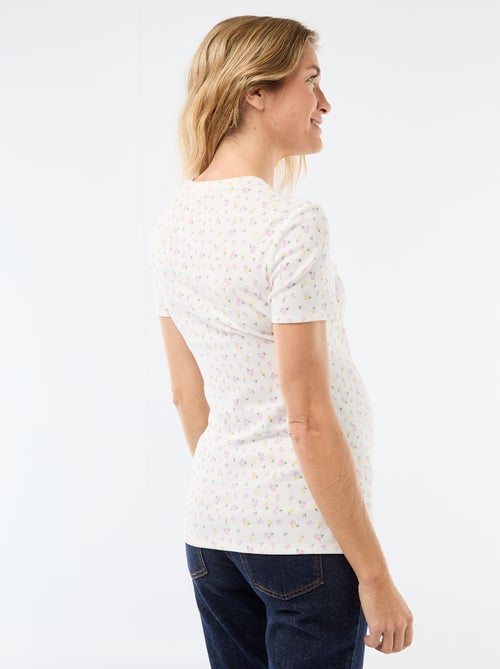 T-shirt de maternité avec col rond drapé - Kiabi