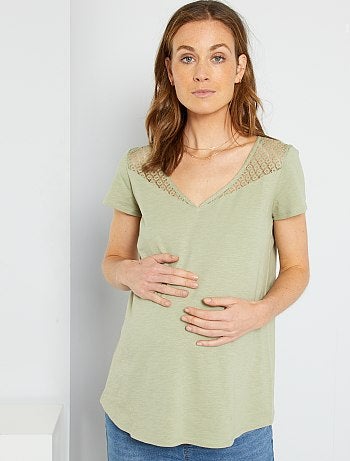 T-shirt de maternité avec dentelle