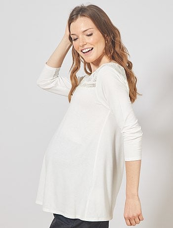 T-shirt de maternité en dentelle - Kiabi