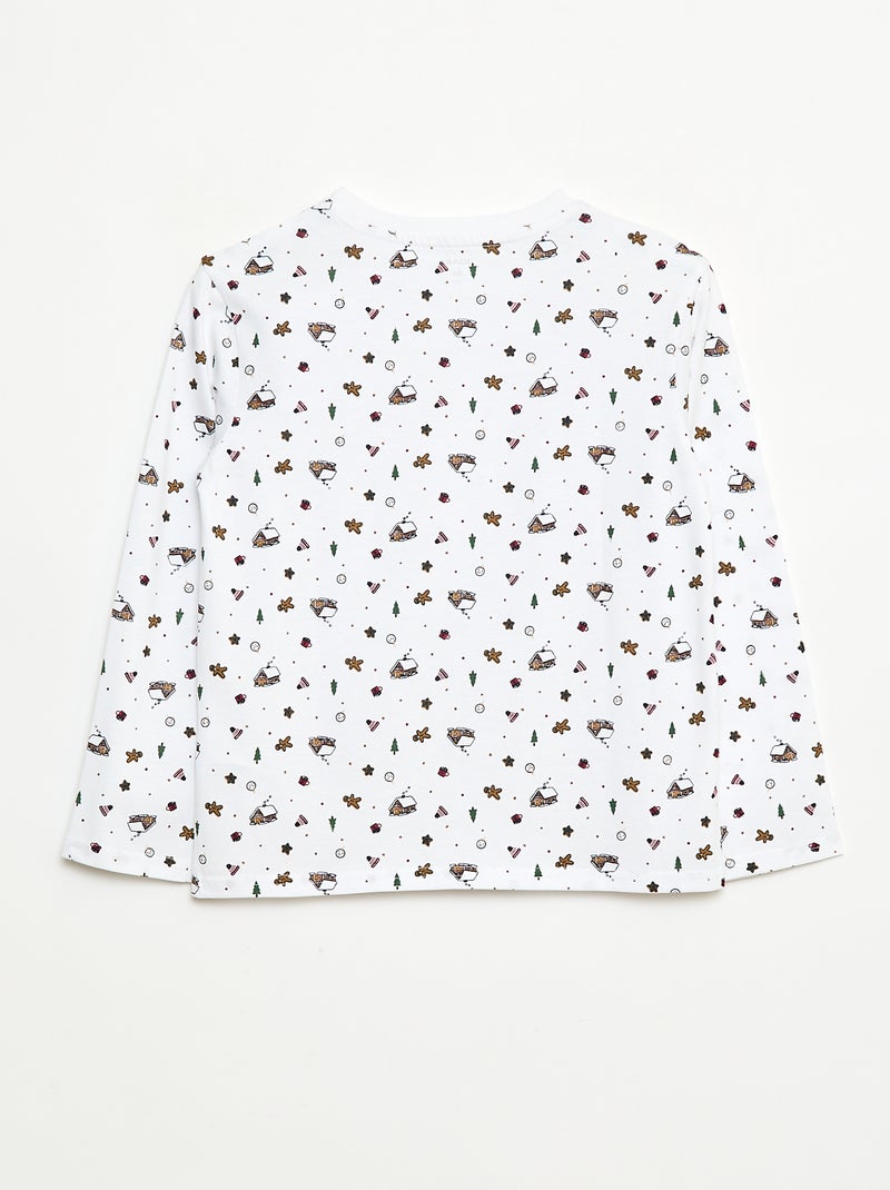 T-shirt de Noël à manches longues Blanc - Kiabi