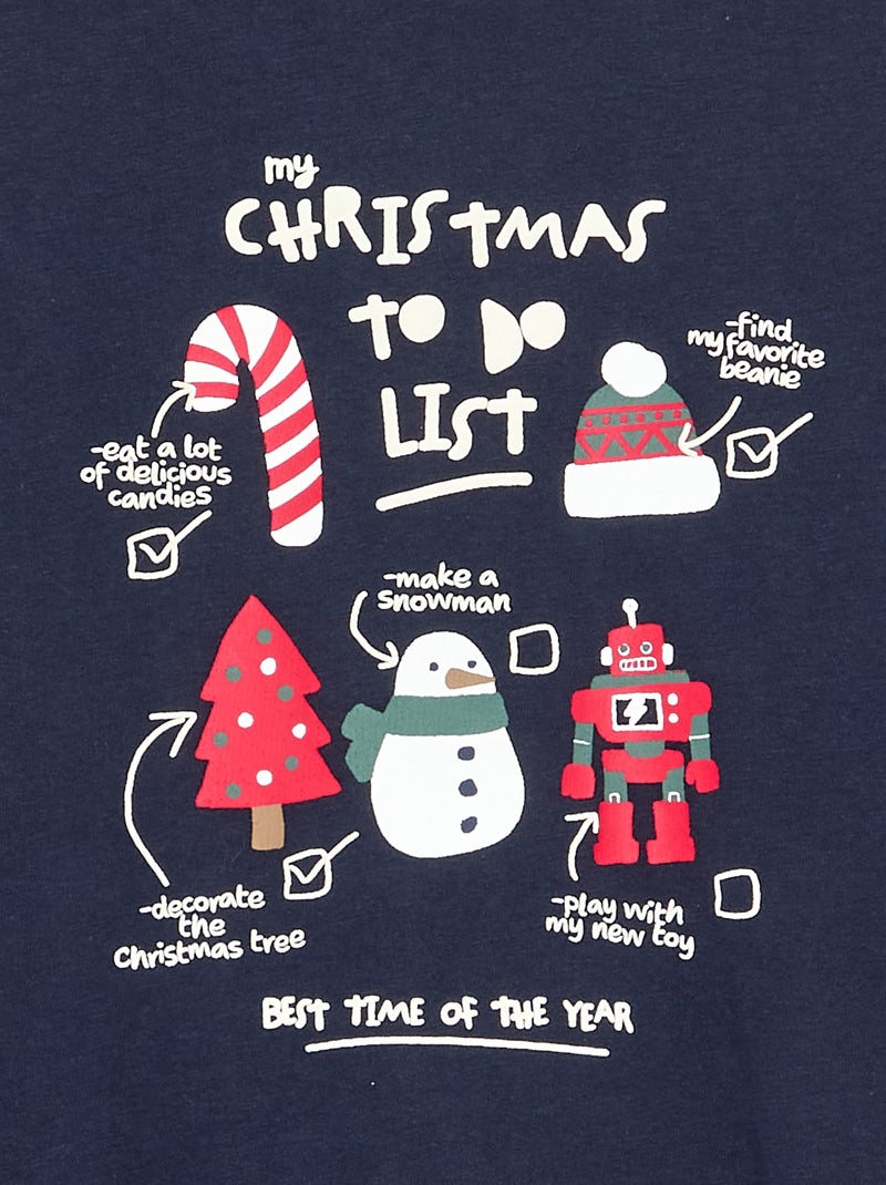 T-shirt de Noël à manches longues Bleu - Kiabi