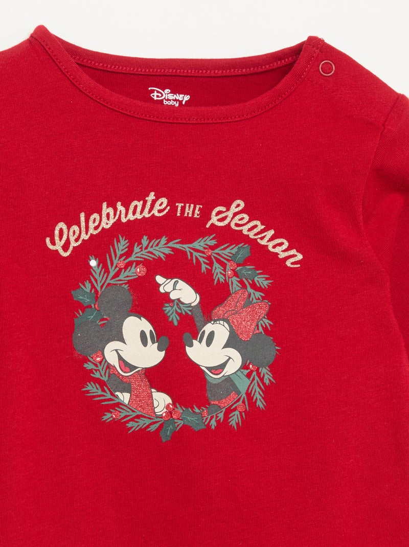 T-shirt de Noël à manches longues 'Minnie' Rouge - Kiabi