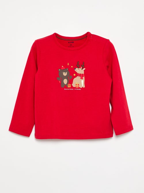 T-shirt de Noël à manches longues - Kiabi