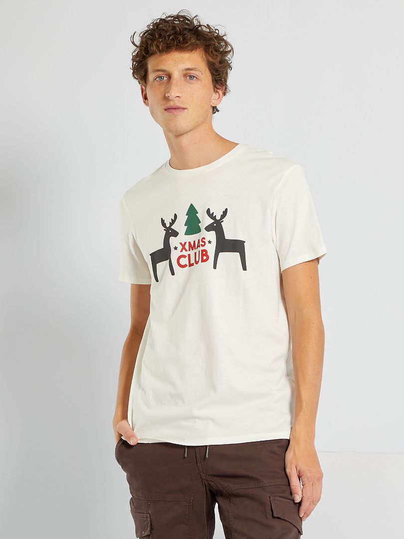 T-shirt de Noël blanc - Kiabi