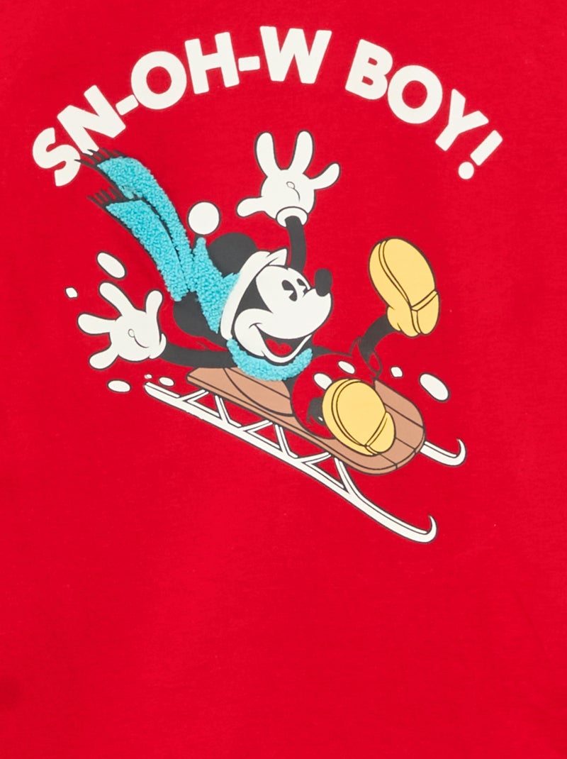 T-shirt de Noël 'Disney' 'Mickey' en jersey coton Rouge - Kiabi
