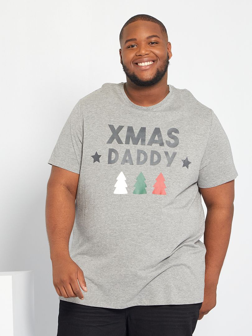 T-shirt de Noël gris chiné - Kiabi