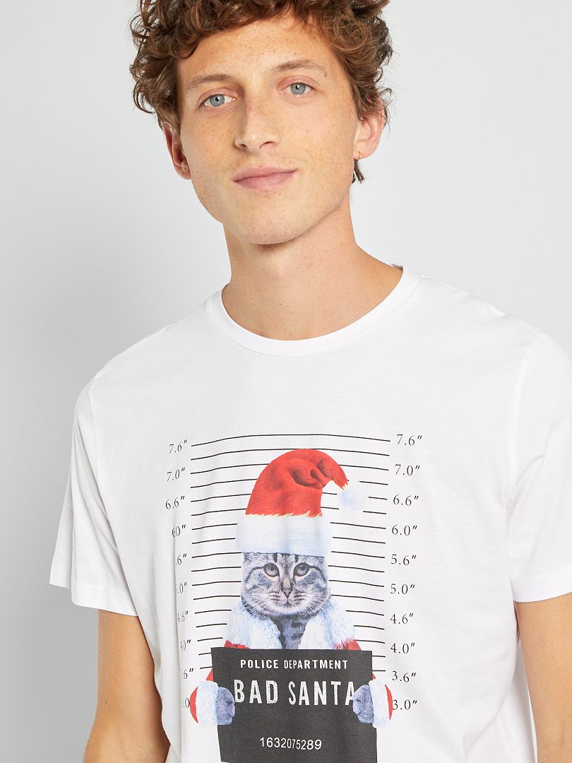 T-shirt Imprimé De Noël Pour Homme, Mode en ligne