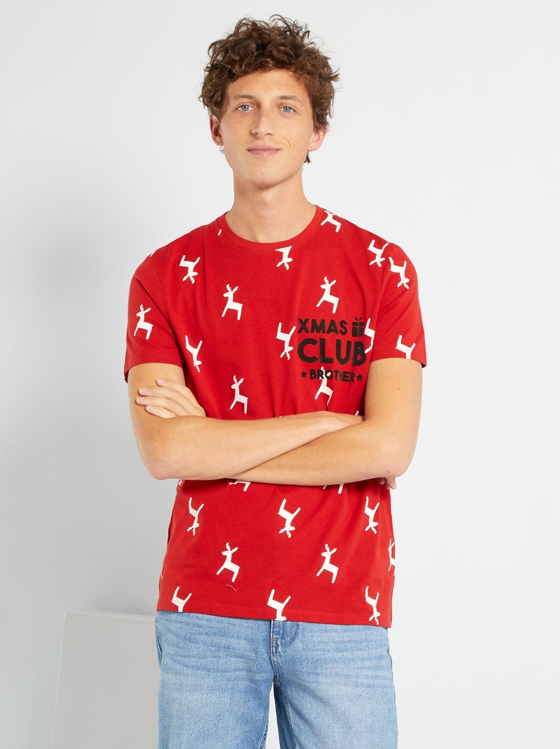 T-shirt de Noël + sac rouge - Kiabi