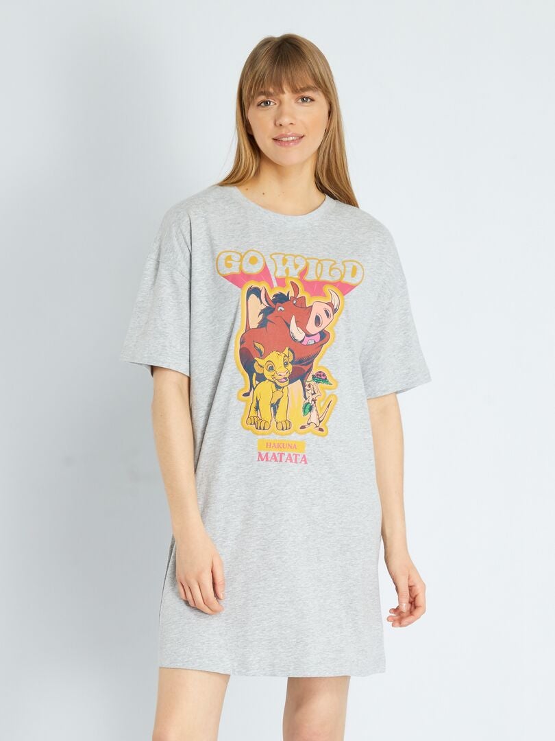 T-shirt de nuit 'Disney' en jersey Gris - Kiabi