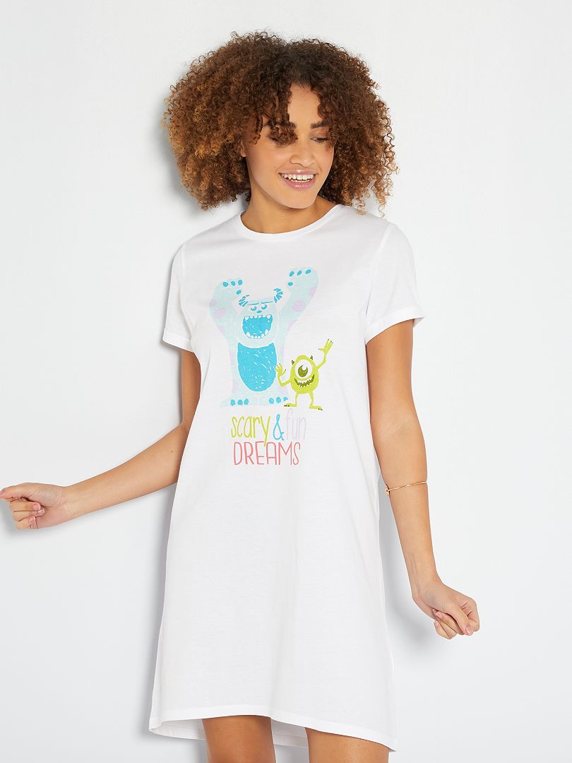 T-shirt de nuit 'Montres & Cie' blanc - Kiabi