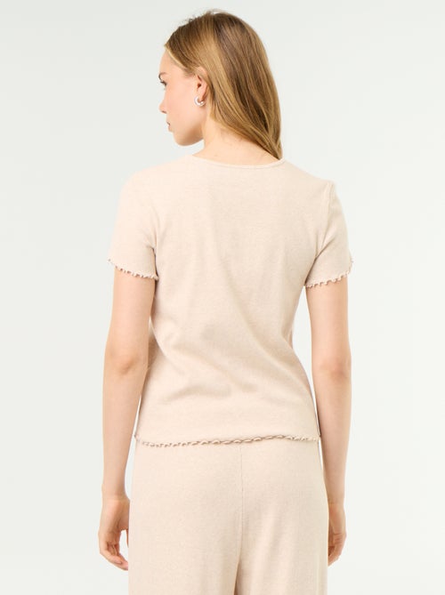 T-shirt de pyjama en maille côtelée - Kiabi