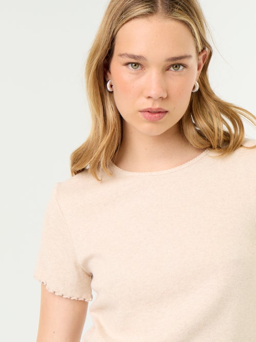 T-shirt de pyjama en maille côtelée - Kiabi