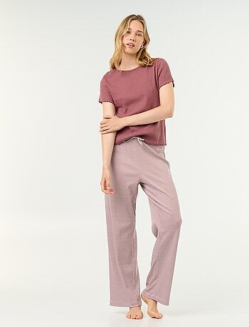 T-shirt de pyjama en maille côtelée