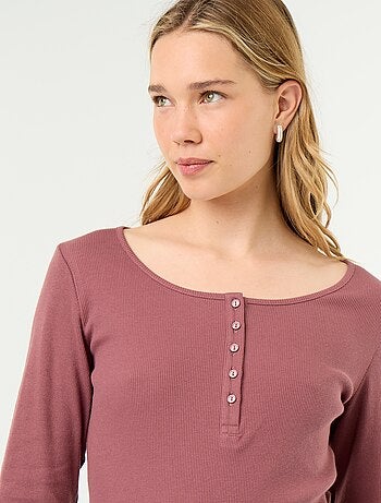T-shirt de pyjama en maille côtelée