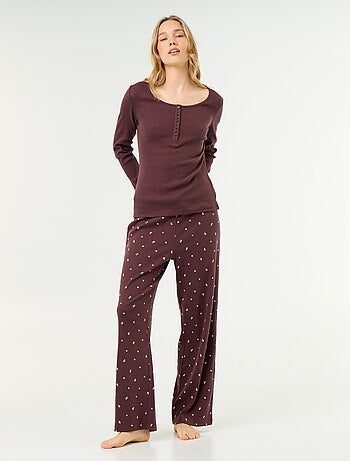 T-shirt de pyjama en maille côtelée