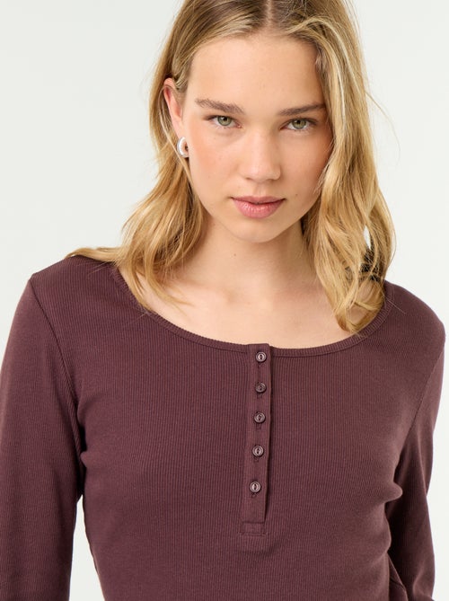 T-shirt de pyjama en maille côtelée - Kiabi