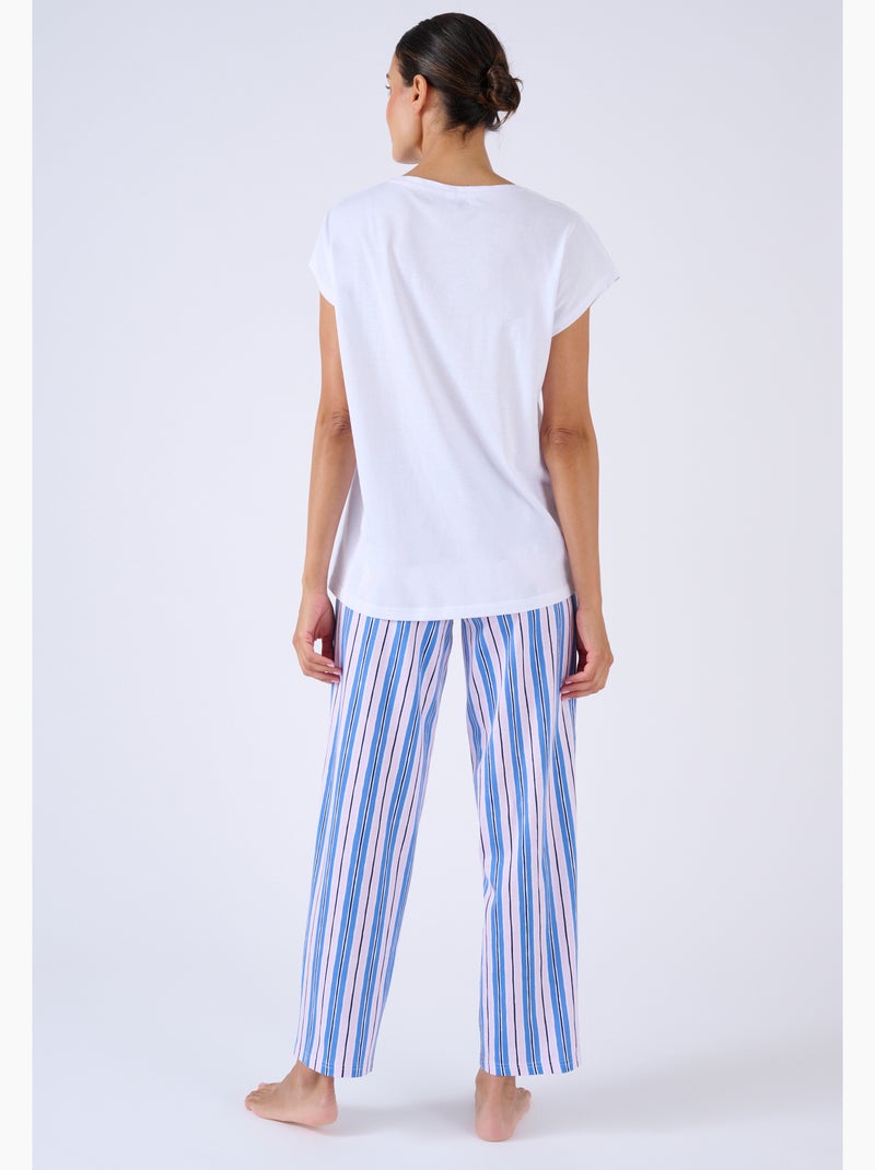 T-shirt de pyjama en pur coton - Damart Bleu marine - Kiabi