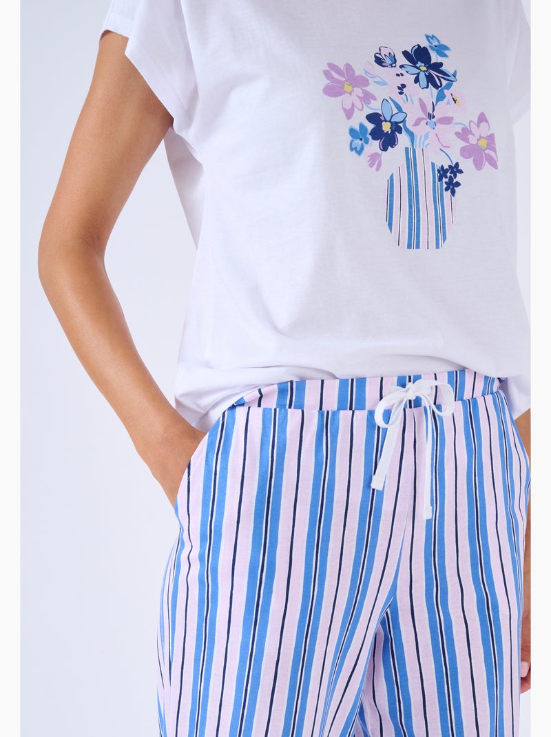 T-shirt de pyjama en pur coton - Damart Bleu marine - Kiabi