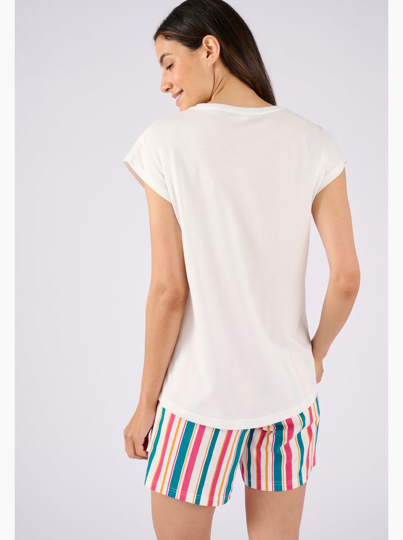 T-shirt de pyjama en pur coton - Damart Corail - Kiabi